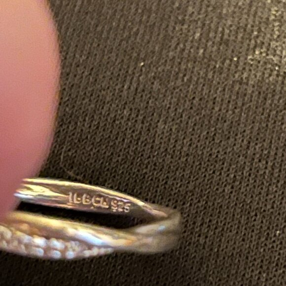 Sterling Silver & Cubic Zirconia Eternity Band – Size 7.75, Stamped 925 - Picture 6 of 7